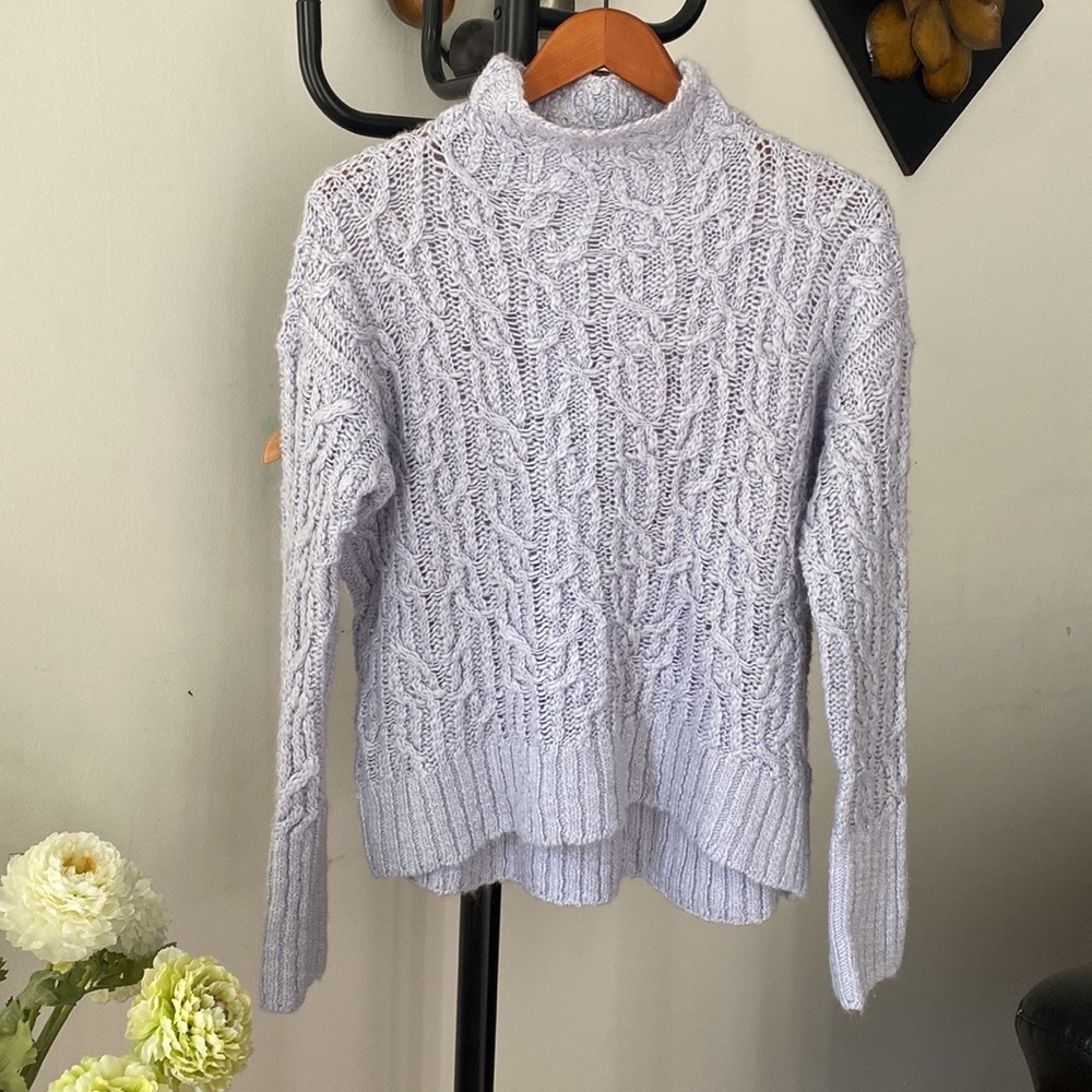 Purple speckled open knit sweater from Lou & Grey

EUC